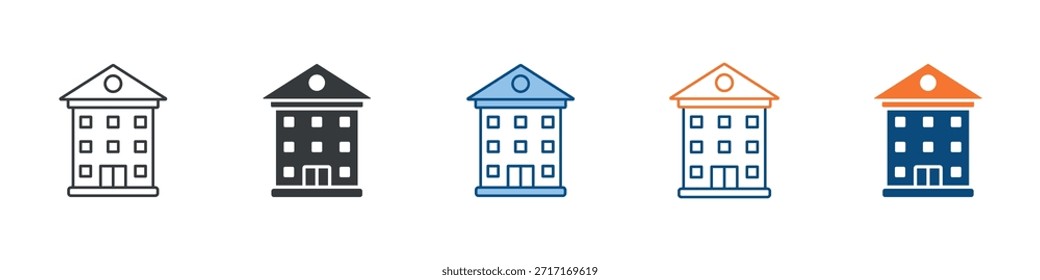 Hotel Icon Set Colección de estilo múltiple