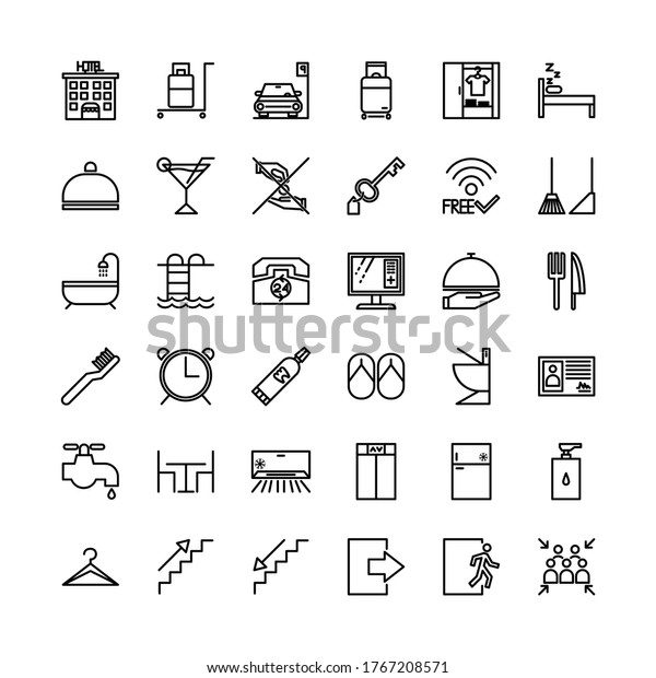 Hotel Icon\
Set.\
Special for you who have hotel, resort or villa company. You\
may need it for your\
company.