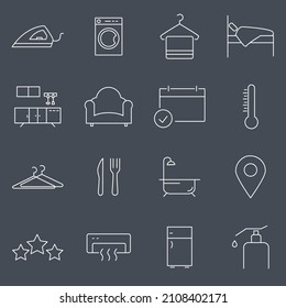 hotel icon set . hotel symbol pack vector elements for infographic web. with trend color