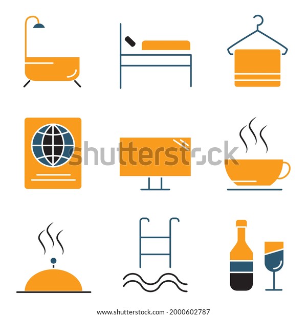 hotel icon. hotel set symbol vector elements for\
infographic web.