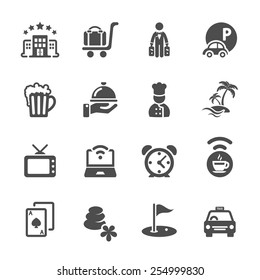 hotel icon set, vector eps10.