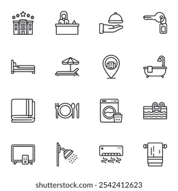 Hotel icon set vector illustration