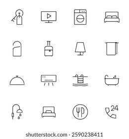 Hotel icon set vector illustration