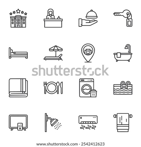 Hotel icon set vector illustration