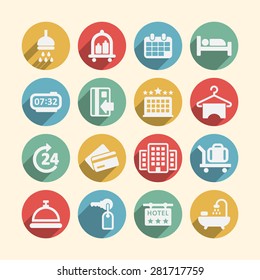 Hotel icon set for web