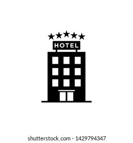 Hotel icon simple flat pictogram for business, marketing, internet concept. Trendy modern vector symbol for web site design or mobile app.