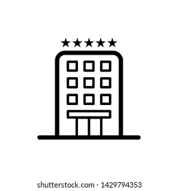 Hotel icon simple flat pictogram for business, marketing, internet concept. Trendy modern vector symbol for web site design or mobile app.