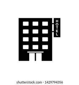 Hotel icon simple flat pictogram for business, marketing, internet concept. Trendy modern vector symbol for web site design or mobile app.