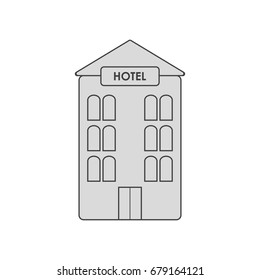 Hotel icon. Simple flat symbol concept for business or marketing. Vector illustration for website and mobile app