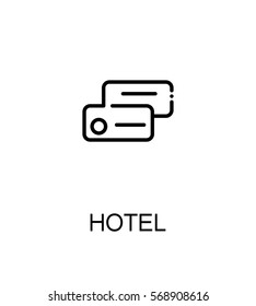 Hotel icon. Single high quality outline symbol for web design or mobile app. Thin line sign for design logo. Black outline pictogram on white background