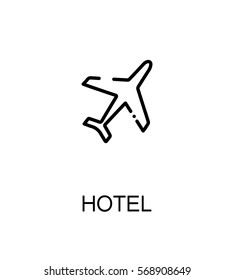Hotel icon. Single high quality outline symbol for web design or mobile app. Thin line sign for design logo. Black outline pictogram on white background