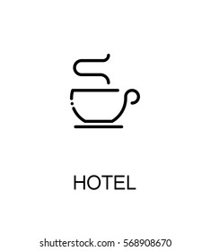 Hotel icon. Single high quality outline symbol for web design or mobile app. Thin line sign for design logo. Black outline pictogram on white background