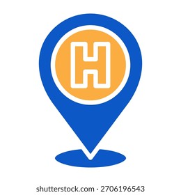 Hotel Icon Solid Color Design Vector Illustration