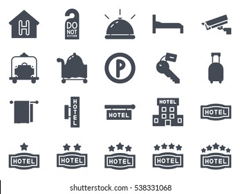 Similar Images, Stock Photos & Vectors of Hotel Icon Pack - 538324309 ...