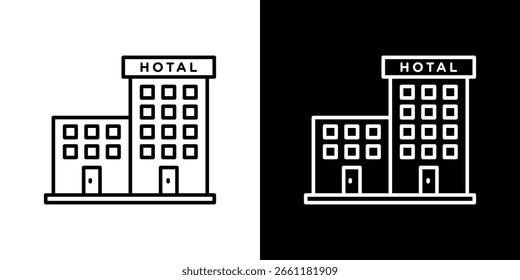 Hotelsymbol. Piktogramm für Schlaganfall. Vektorgrafik. Vektorzeichen für mobile Apps und Websites.