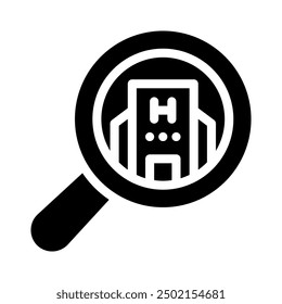 hotel icon with style glyph