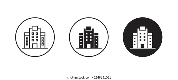 hotel  icon symbol logo illustration, editable stroke, flat design style isolated on white