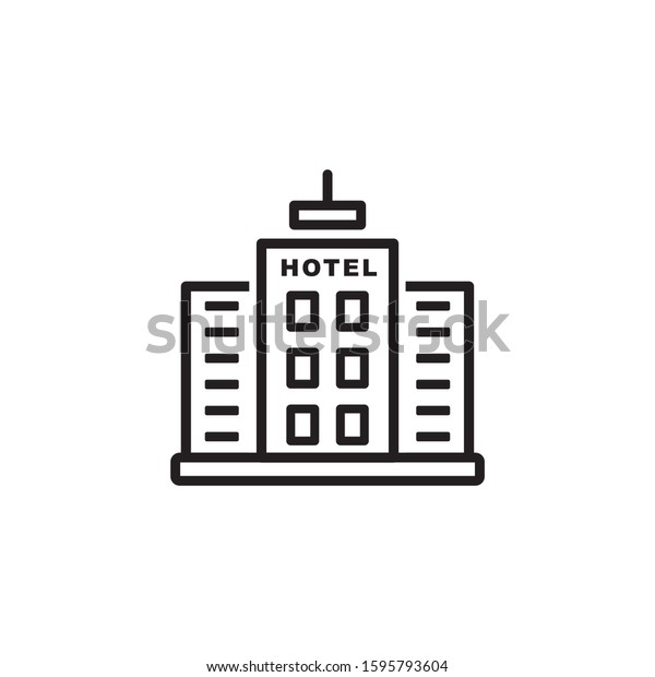 Hotel icon symbol vector\
illustration