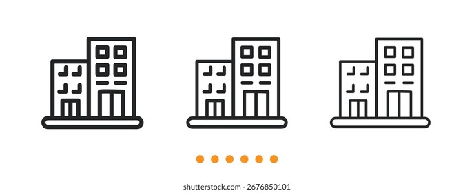Icono del hotel. Vector de icono de línea delgada