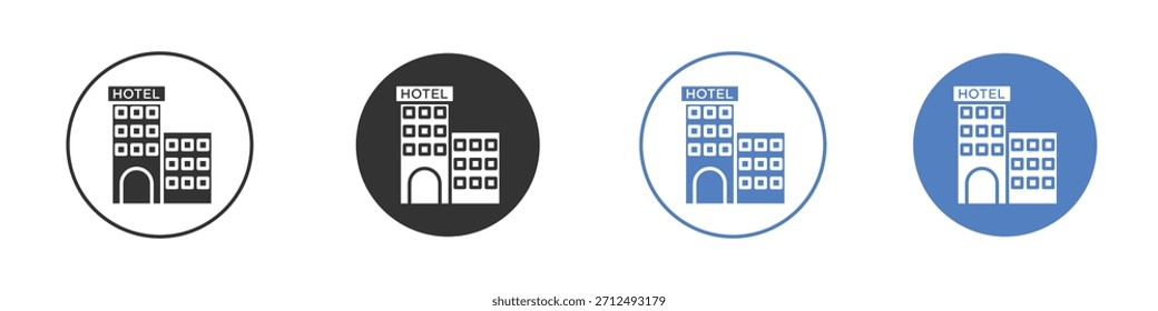 Icono de hotel Diseño de línea fina. Gráfico de Vector. EPS 10