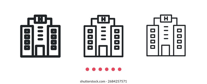 Hotel icon. Thin line icon vector
