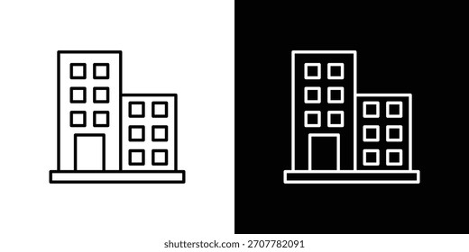 Hotelsymbol. dünne Linie für Web und Mobile, moderner minimalistischer Stil