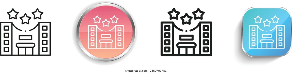 hotel icon. Thin Linear, Regular and Button Style Design Isolated On White Background