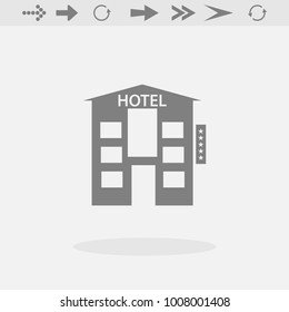 Hotel Icon in trendy flat style isolated on grey background. Vector illustration, EPS10.