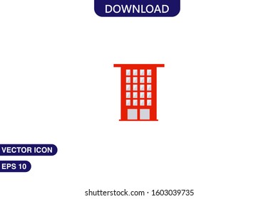 Hotel icon in trendy flat style isolated on white background vector illustration