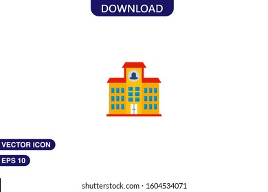 Hotel icon in trendy flat style isolated on white background vector illustration