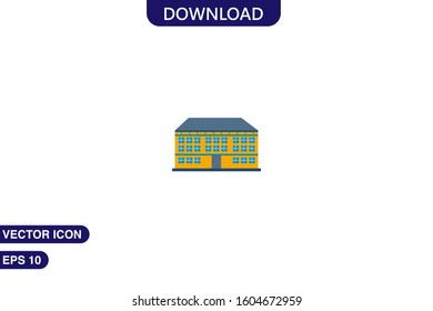 Hotel icon in trendy flat style isolated on white background vector illustration