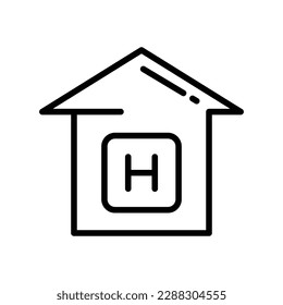 Hotel icon. Trendy modern flat linear vector hotel icon on white background from thin line hotel collection, editable outline stroke vector illustration