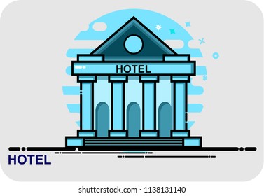 hotel, icon vector