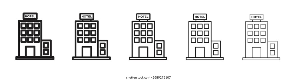 hotel icon vector Art line Illustrations collection