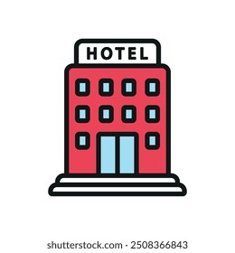 Icono de hotel Plantillas de diseño de Vector gráfico de concepto simple y moderno