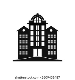 Hotel Icon Vector Illustration – Clean and Simple Design for Travel, Tours, and Booking Services On White Background