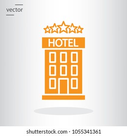 hotel icon - vector illustration EPS, flat design icon