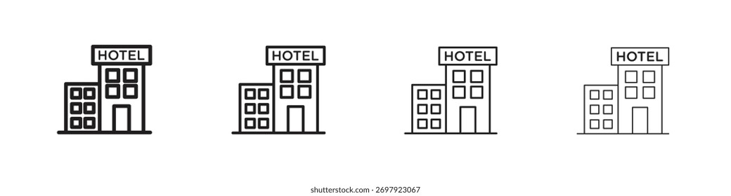 Hotel Icono Ilustración vectorial. Vector editable EPS 10.