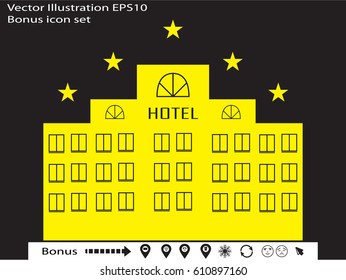 hotel, icon, vector illustration eps10
