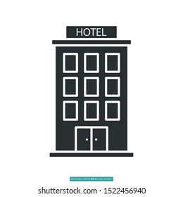 Hotel icon vector illustration logo template for many purpose. Isolated on white background.