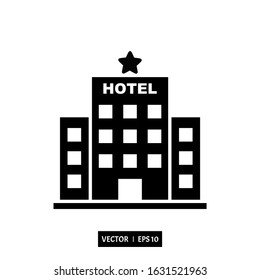 hotel icon vector, illustration logo template for many purpose. Isolated on white background.