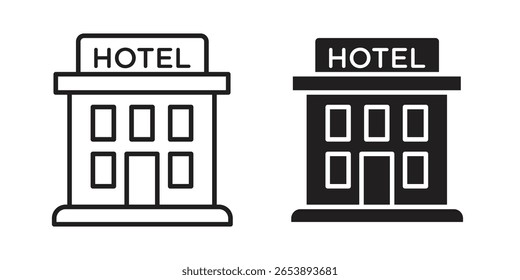 Icono de hotel Ilustración vectorial sobre un fondo transparente.