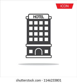 Hotel Icon vector isolated on white background.