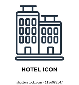 Hotel icon vector isolated on white background, Hotel transparent sign , thin symbols or lined elements in outline style