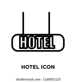 Hotel icon vector isolated on white background, Hotel transparent sign , line or linear sign, element design in outline style