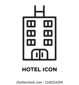 Hotel icon vector isolated on white background, Hotel transparent sign , linear symbol and stroke design elements in outline style
