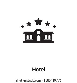 Hotel icon vector isolated on white background, logo concept of Hotel sign on transparent background, filled black symbol