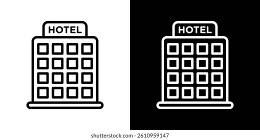 hotel icon Vector isolated outline drawing.