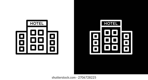 hotel icon. Vector linear icon isolated in black and white