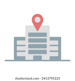 hotel icon vector or logo illustration flat color style 